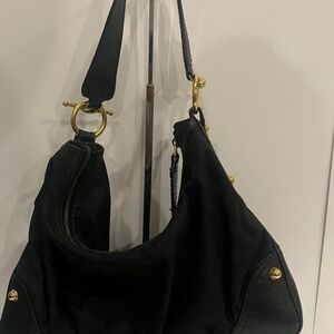 Gucci Black Hobo Bag with Gold Accents